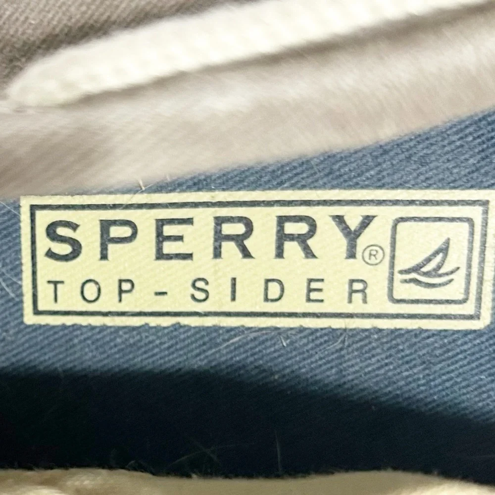Sperry Topsiders Halyard Gray Washed Light Fade Canvas Lace Up Classic Boat Shoe